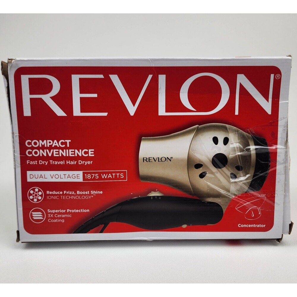 Revlon 1875W Compact Travel Hair Dryer Folding Handle Ionic RVDR5005